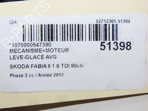 Used Front left window mechanism SKODA FABIA II (542) 1.6 TDI (90 hp) 28831165