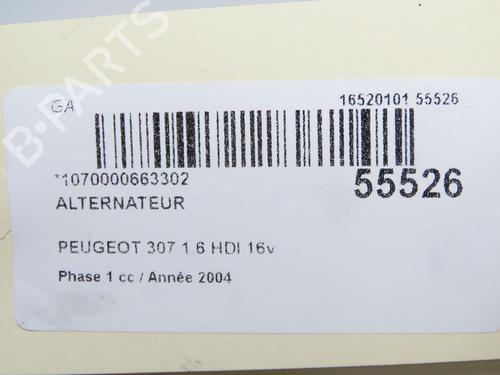 Used Alternator PEUGEOT 307 (3A/C) 1.6 HDi 110 (109 hp) 32332312