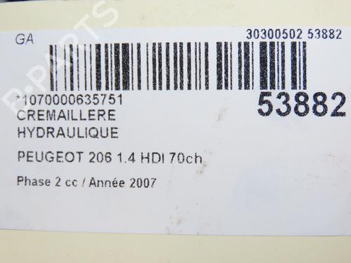 Used Steering rack PEUGEOT 206 Hatchback (2A/C) 1.4 HDi eco 70 (68 hp) 28829657