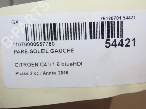 Left sun visor CITROËN C4 II (NC_) 1.6 BlueHDi 100 | BP28832369I1 