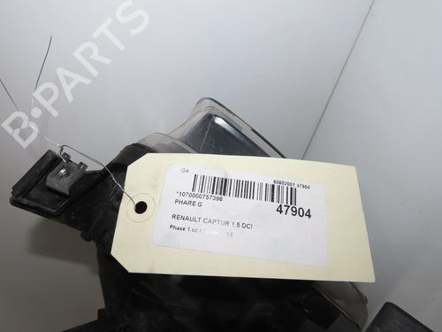 Used Left headlight Left headlight RENAULT CAPTUR I (J5_, H5_) 1.5 dCi 90 (J5N4, J5M5, J5MW, J5M6, J5AL, J5AJ) (90 hp) 36758279 36758279