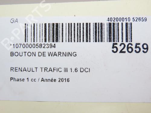 Warning switch RENAULT TRAFIC III Van (FG_) 1.6 dCi 140 (FGMA, FGMC) | BP28830208I22 