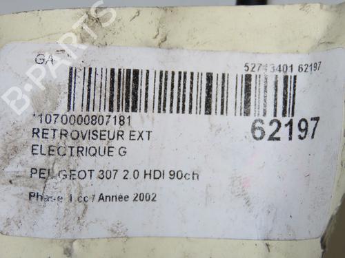 Used Left mirror Left mirror PEUGEOT 307 (3A/C) 2.0 HDi 90 (90 hp) 40050867 40050867