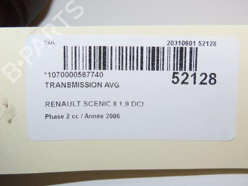 Used Left front driveshaft RENAULT SCÉNIC II (JM0/1_) 1.9 dCi (JM14) (131 hp) 28829582