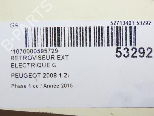 Left mirror PEUGEOT 2008 I (CU_) 1.2 THP 110 / PureTech 110 | BP28831468C26 