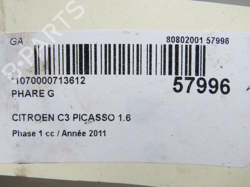 Left headlight CITROËN C3 Picasso (SH_) 1.6 HDI 90 | BP32658006C28 - Image 6
