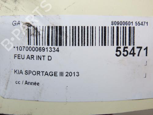 Used Right tailgate light KIA SPORTAGE III (SL) 1.7 CRDi (116 hp) 30978899