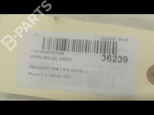 Right sun visor PEUGEOT 208 I (CA_, CC_) 1.6 HDi | BP9600921I2 