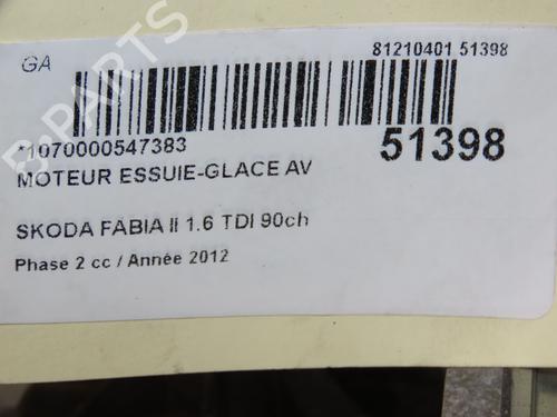 Used Front wiper motor SKODA FABIA II (542) 1.6 TDI (90 hp) 28832980