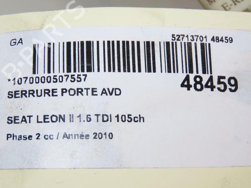 Used Front right lock SEAT LEON (1P1) 1.6 TDI (105 hp) 17868488