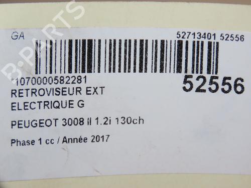 Left mirror PEUGEOT 3008 II SUV (MC_, MR_, MJ_, M4_) 1.2 THP/ PureTech 130 (MRHNSM, MRHNSU, MRHNSJ, MRHNYW,... | BP28968699C26 