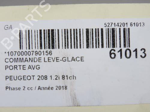 Used Left front window switch Left front window switch PEUGEOT 208 I (CA_, CC_) 1.2 VTI 82 (82 hp) 40162968 40162968