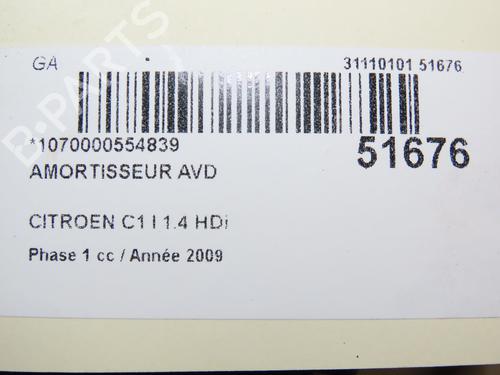 Used Right front shock absorber CITROËN C1 (PM_, PN_) 1.4 HDi (54 hp) 22692649