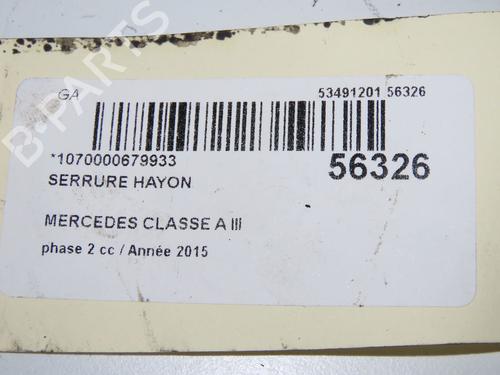 Bakluke lås MERCEDES-BENZ A-CLASS (W176) A 160 CDI / d (176.011) (90 hp) 31242583
