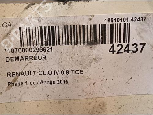 Startmotor RENAULT CLIO IV (BH_) 0.9 TCe 90 (BHNF, BHMA, BHMH, BHJK, BHJR) (90 hp) 9617926