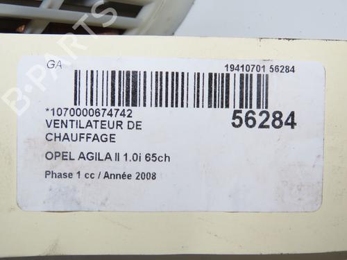 Used Heater blower motor OPEL AGILA B (H08) 1.0 (F68) (65 hp) 32253850