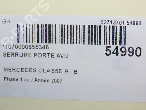 Used Front right lock MERCEDES-BENZ B-CLASS Sports Tourer (W245) B 180 CDI (245.207) (109 hp) 30824927