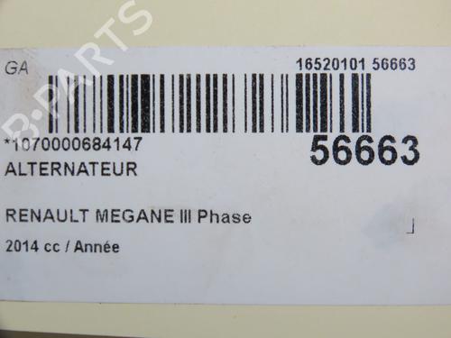 Generator RENAULT MEGANE III Hatchback (BZ0/1_, B3_) 1.2 TCe (BZ2B, BZ11) (116 hp) 30955785
