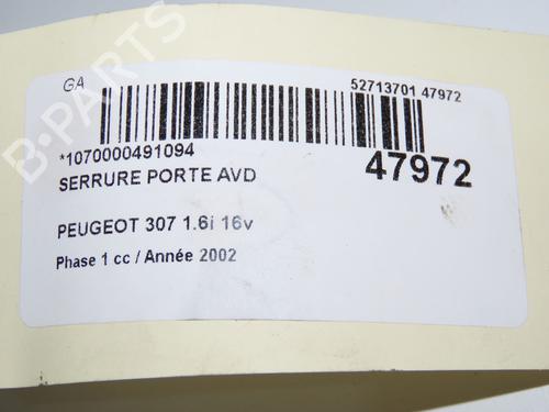 front-right-lock-peugeot-307-3ac-2000-2001-2002-2003-2004-2005-2006-2007-2008-2009-2010-2011-2012-32100484 main image