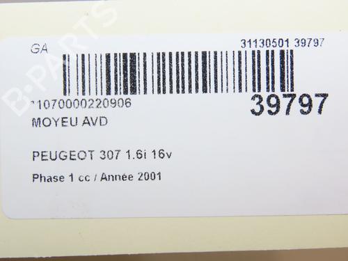 Left front steering knuckle PEUGEOT 307 (3A/C) 1.6 16V | BP19653091M25 