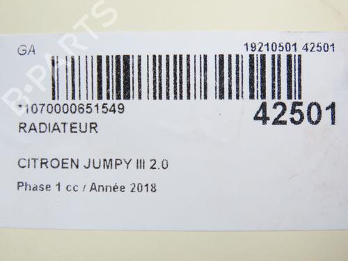 Used Water radiator CITROËN JUMPY III Van (V_) 2.0 BlueHDi 120 (122 hp) 30291337