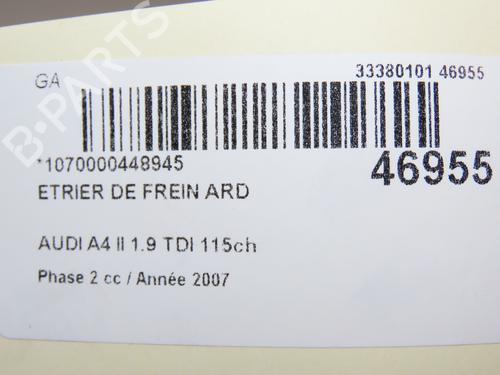 Right rear brake caliper AUDI A4 B7 (8EC) 1.9 TDI | BP14950852M106 