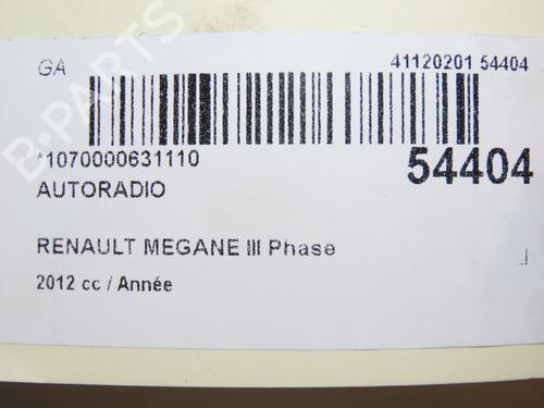 Bilradio RENAULT MEGANE III Hatchback (BZ0/1_, B3_) 1.5 dCi (BZ09, BZ0D, BZ1W, BZ29, BZ14) | BP28968073E6