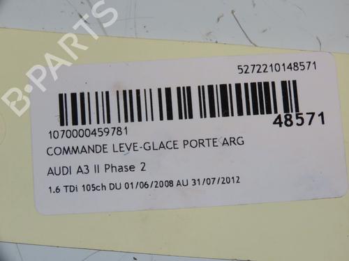 Left rear window switch AUDI A3 Sportback (8PA) 1.6 TDI | BP17193495I29 