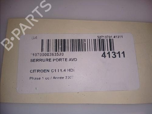 Front right lock CITROËN C1 (PM_, PN_) 1.4 HDi | BP15742374C97 