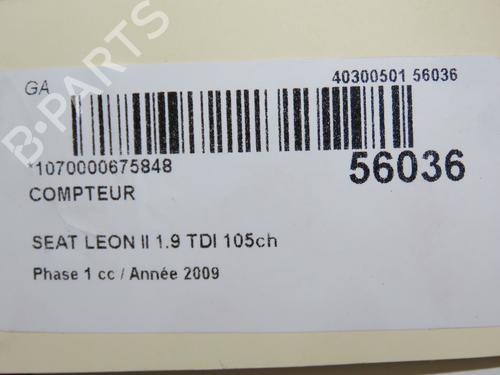 Used Instrument cluster SEAT LEON (1P1) 1.9 TDI (105 hp) 31155111