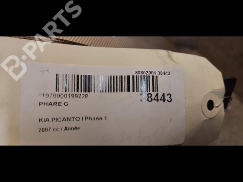 Left headlight KIA PICANTO I (SA) 1.0 | BP9603765C28 