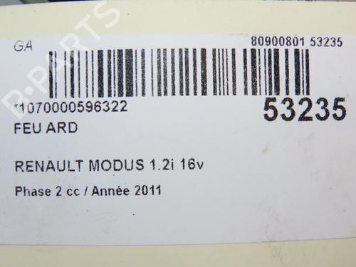 Højre baglygte RENAULT MODUS / GRAND MODUS (F/JP0_) 1.2 (JP0C, JP0K, FP0C, FP0K, FP0P, JP0P, JP0T) (75 hp) 28832688