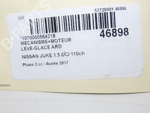 Rear right window mechanism NISSAN JUKE (F15) 1.5 dCi | BP19725608C25 