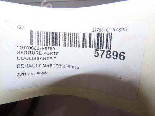 Used Rear right lock Rear right lock RENAULT MASTER III Van (FV) 2.3 dCi 125 FWD (FV0C, FV0D, FV0G, FV0H, FV0J, FV0K,... (125 hp) 40437970 40437970