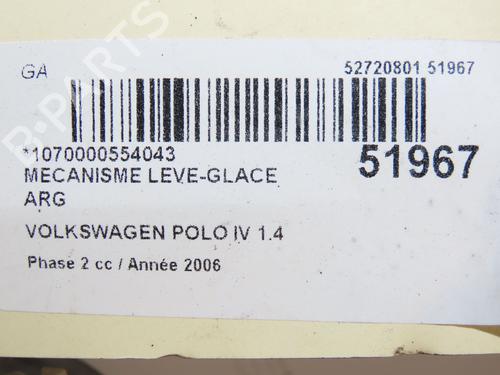 Rear left window mechanism VW POLO IV (9N_, 9A_) 1.4 TDI | BP28831782C24 