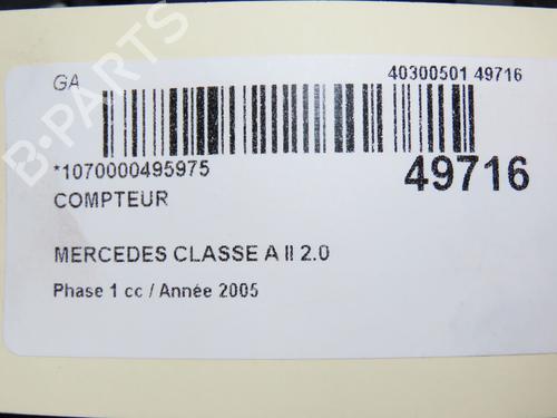 Instrument cluster MERCEDES-BENZ A-CLASS (W169) A 180 CDI (169.007, 169.307) | BP19528915C47 