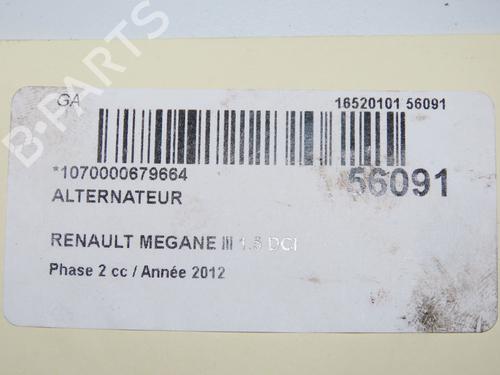 Used Alternator Alternator RENAULT MEGANE III Hatchback (BZ0/1_, B3_) 1.5 dCi (BZ09, BZ0D, BZ1W, BZ29, BZ14) (110 hp) 32377299 32377299