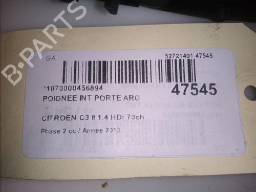 Used Rear left interior door handle CITROËN C3 II (SC_) 1.4 HDi 70 (SC8HZC, SC8HR0, SC8HP4) (68 hp) 14951683