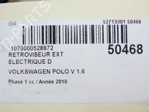 Right mirror VW POLO V (6R1, 6C1) 1.6 TDI | BP28968624C27 
