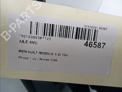 Used Left front fenders RENAULT MODUS / GRAND MODUS (F/JP0_) 1.2 (JP0C, JP0K, FP0C, FP0K, FP0P, JP0P, JP0T) (75 hp) 28968323