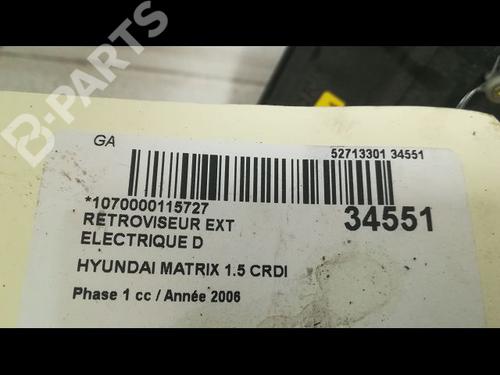 Right mirror HYUNDAI MATRIX (FC) 1.5 CRDi VGT | BP9605910C27 