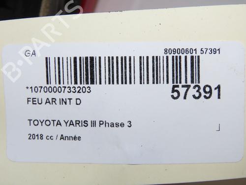 Used Right tailgate light Right tailgate light TOYOTA YARIS (_P13_) 1.5 Hybrid (NHP130_) (101 hp) 33711746 33711746