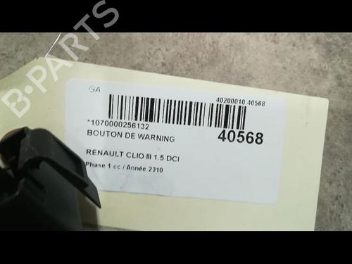 Used Warning switch RENAULT CLIO III (BR0/1, CR0/1) 1.5 dCi (C/BR0G, C/BR1G) (68 hp) 9610470