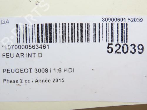 Used Right tailgate light PEUGEOT 3008 I MPV (0U_) 1.6 BlueHDi 120 (120 hp) 28832588