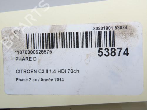 Right headlight CITROËN C3 II (SC_) 1.4 HDi 70 (SC8HZC, SC8HR0, SC8HP4) | BP32486181C29 - Image 3