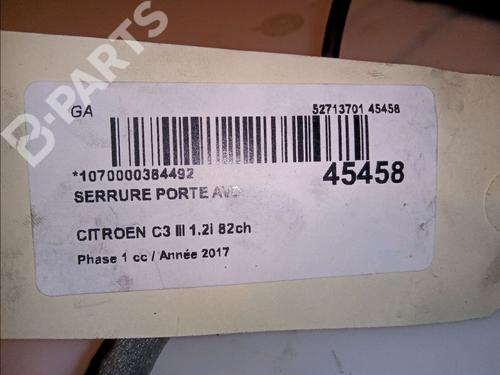 Front right lock CITROËN C3 / C3 ORIGIN III (SX) 1.2 VTi 82 | BP11102810C97 