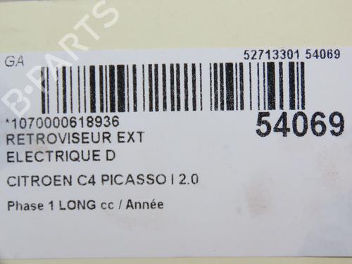 Used Right mirror CITROËN C4 Grand Picasso I (UA_) 2.0 HDi 138 (136 hp) 28831393