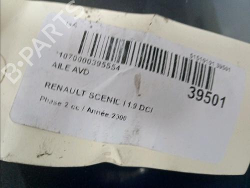 Used Right front fenders Right front fenders RENAULT SCÉNIC I MPV (JA0/1_, FA0_) 1.9 dCi RX4 (102 hp) 15577046 15577046