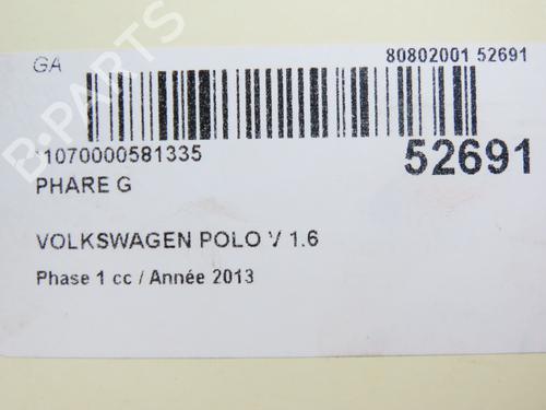 Faro izquierdo VW POLO V (6R1, 6C1) 1.6 TDI (90 hp) 28832535