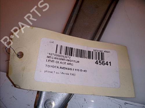 Used Rear left window mechanism Rear left window mechanism TOYOTA AVENSIS (_T25_) 2.0 D-4D (CDT250_, CDT250R) (116 hp) 13030986 13030986